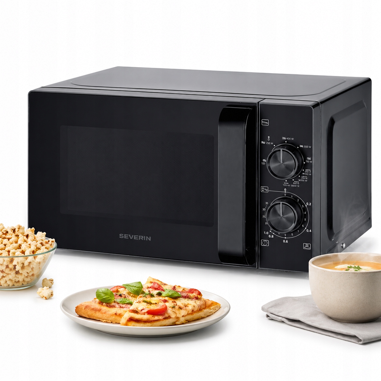 Kuchenka mikrofalowa Severin 7792 20L czarna z grillem timer rozmrażanie