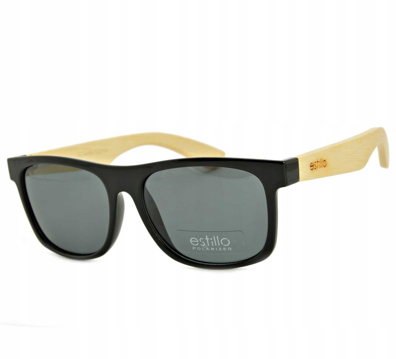 Drewniane Okulary POLARYZACYJNE Słoneczne Nerd PRZECIWSŁONECZNE UV400 marki Model EST-410