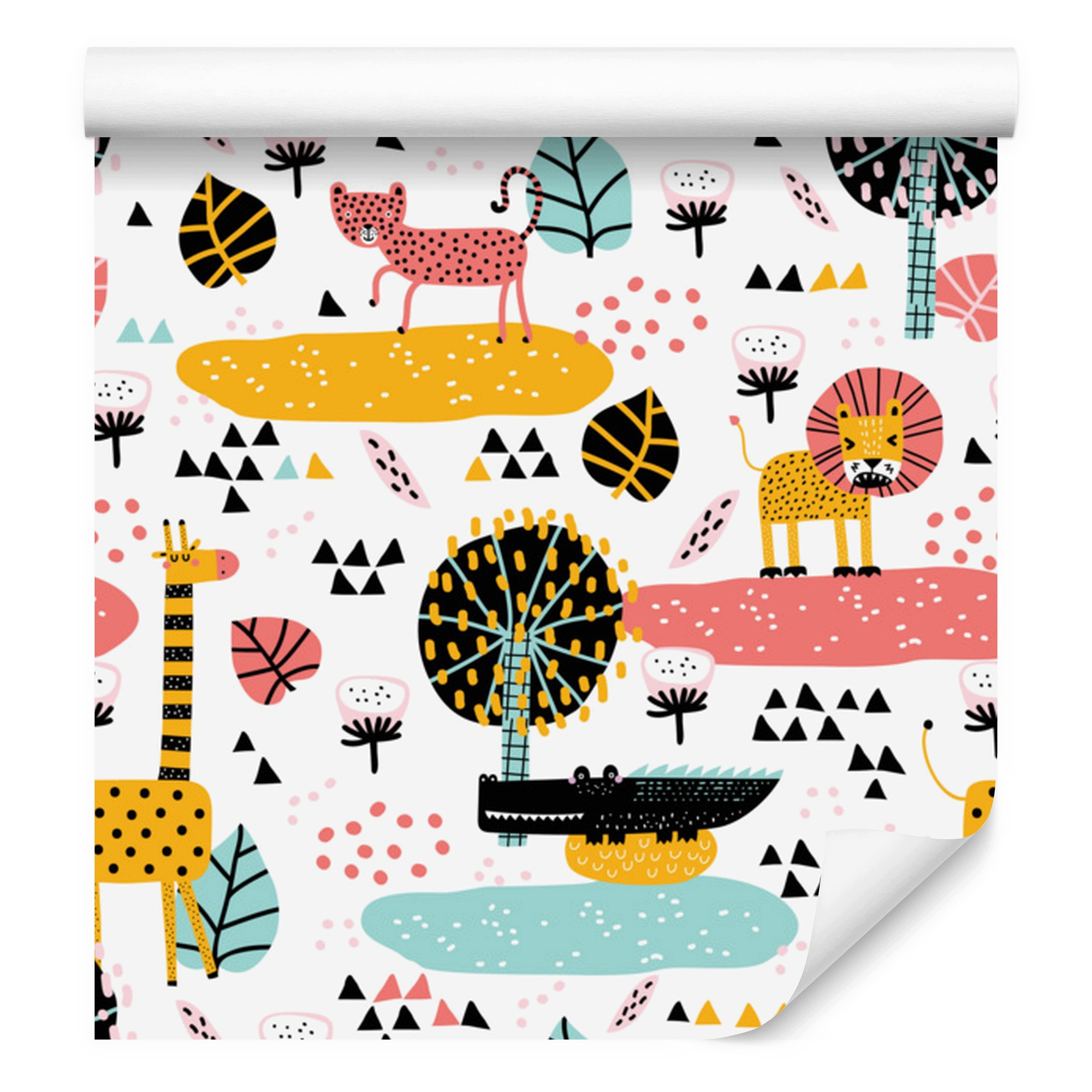 Tapeta Safari zvířata lvů a stromů do obývacího pokoje a ložnice 50x1000 cm