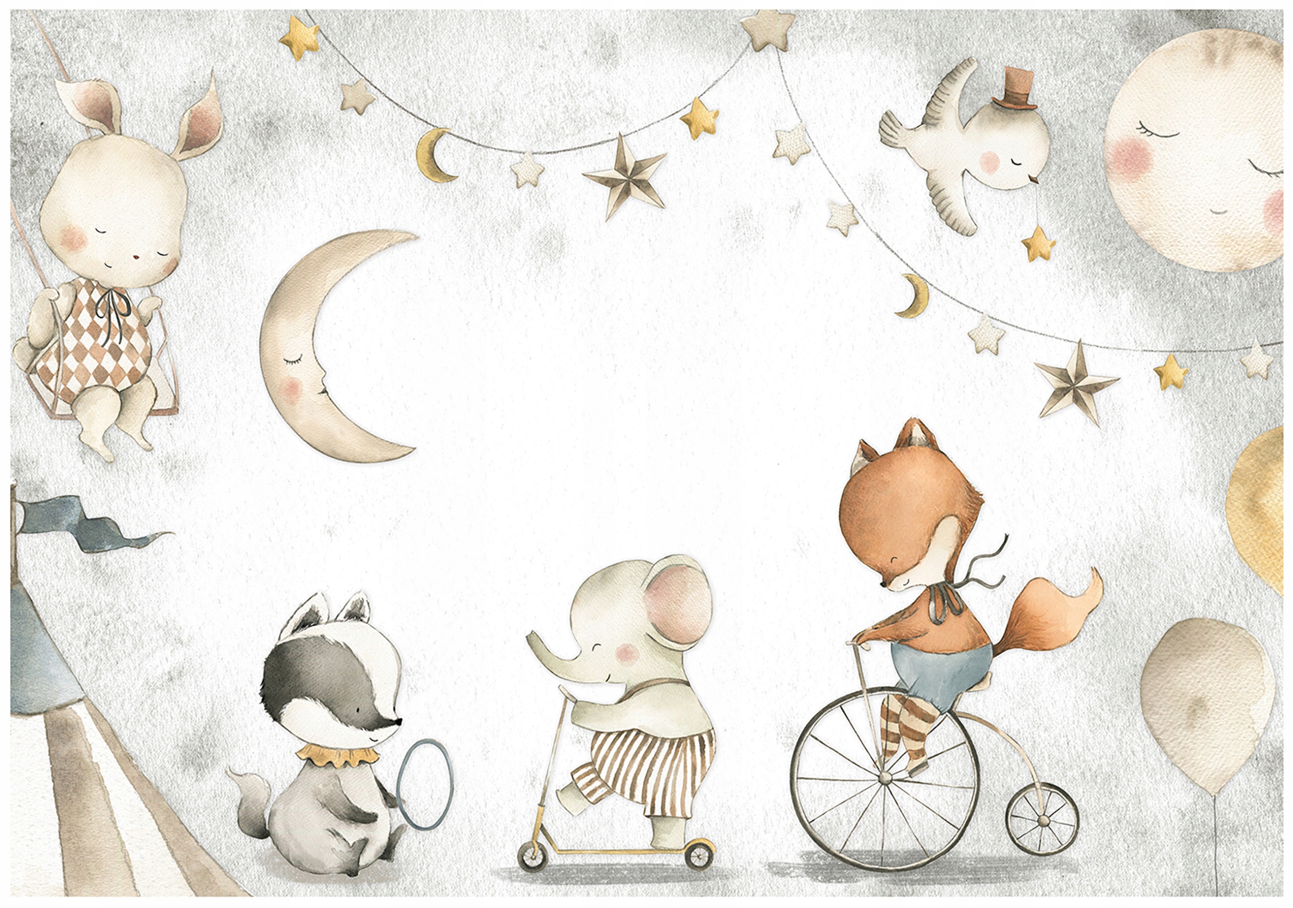 Fototapeta Pro Děti Zvířata Šedá Tapeta Do Dětského Pokoje 368x254