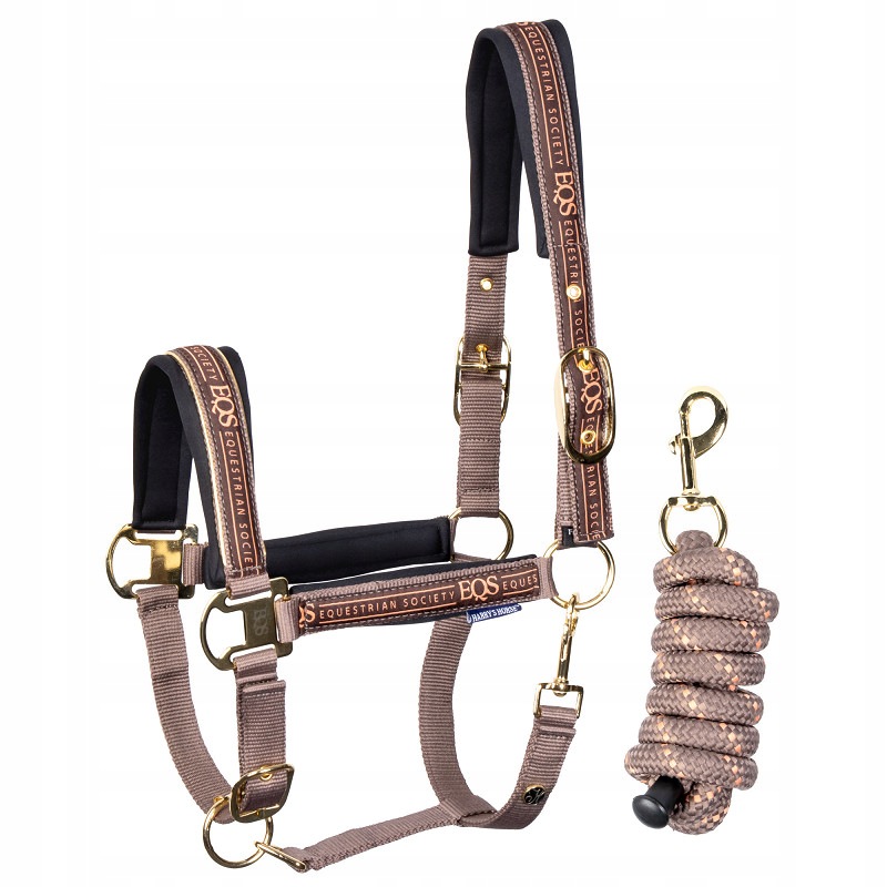 Uzda pro koně Hh Equestrian Society 26SS s vazem hnědý Shetty