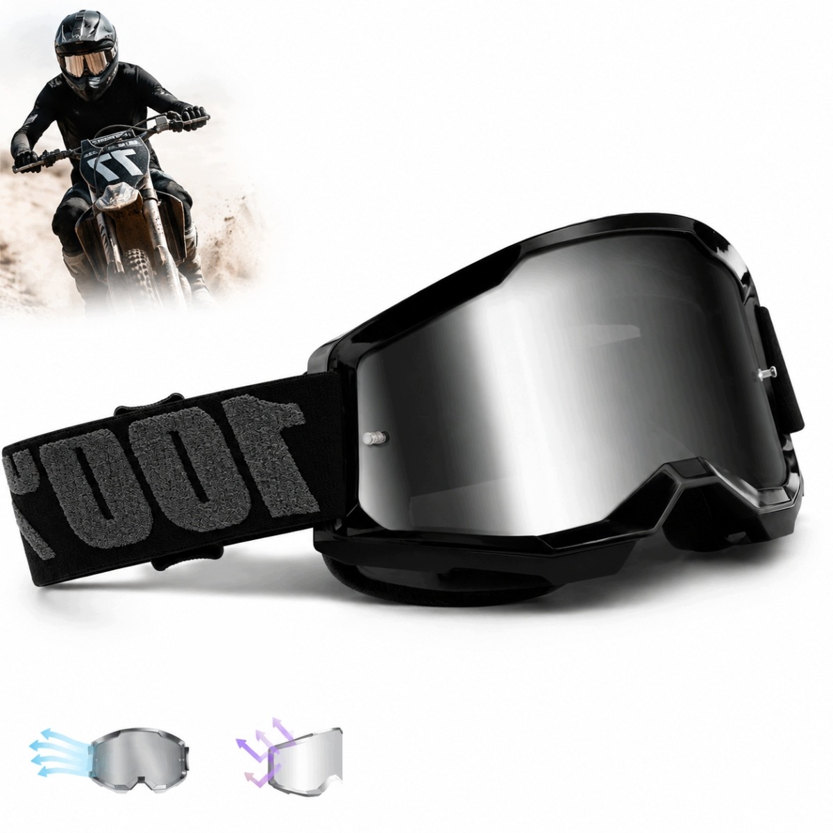 Gogle Motocyklowe City Bike na Motor Cross Enduro Quad Kask