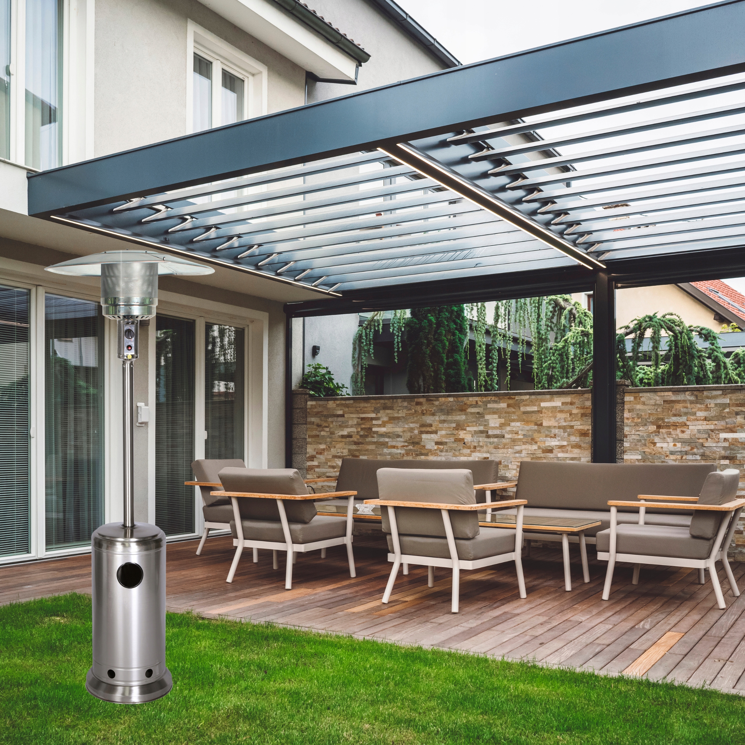 GAZOWY OGRZEWACZ OGRODOWY, PROMIENNIK ECO-PLUS 9,0 kW + reduktor do butli Waga produktu z opakowaniem jednostkowym 16 kg