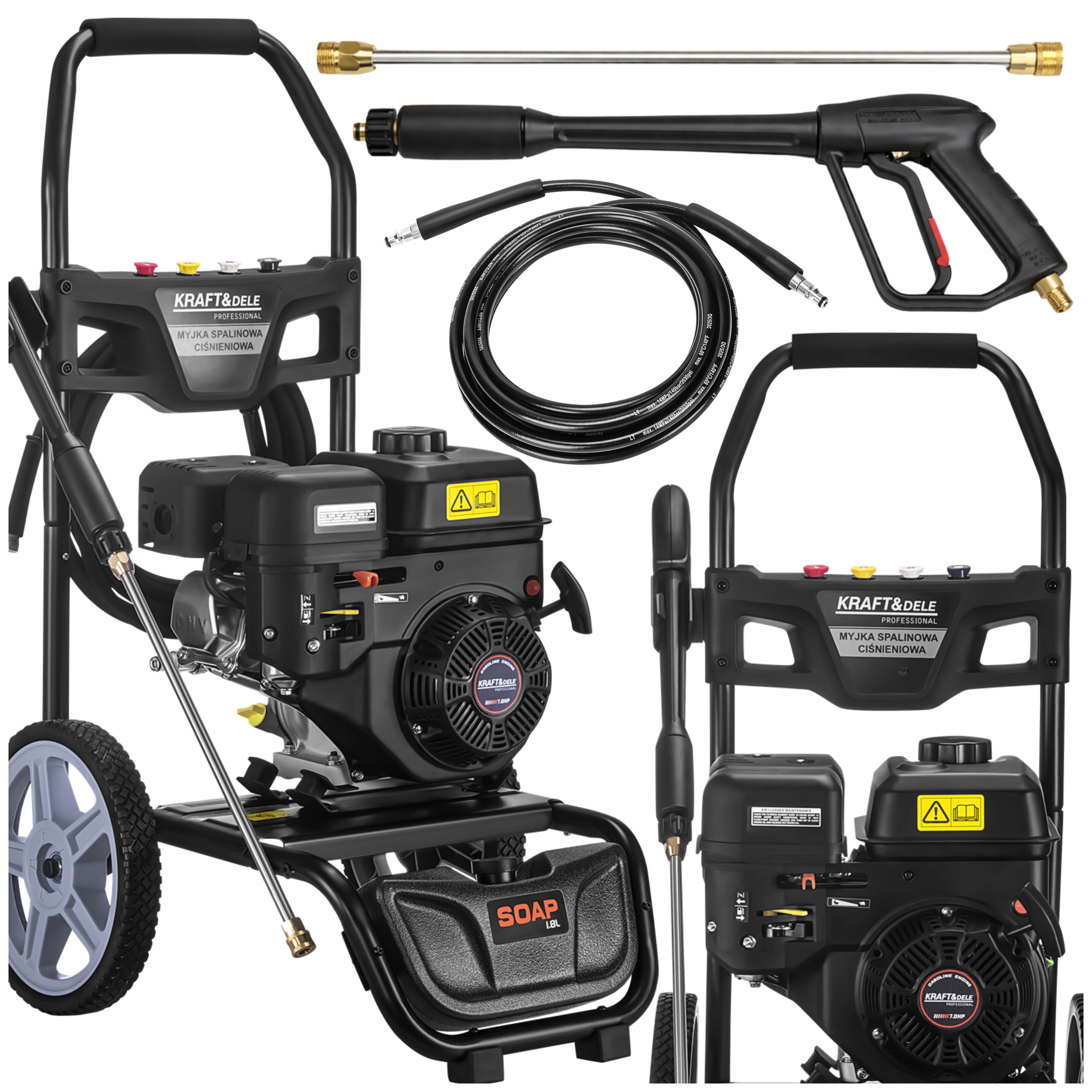 Myjka Ciśnieniowa Spalinowa 360 Bar Wysokociśnieniowa Mocna 7KM Metalowa
