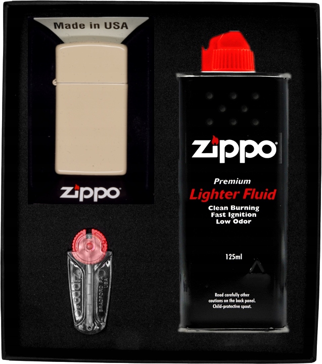 Sada Zippo Zapalovač Flat Sand Slim Dárkový No1