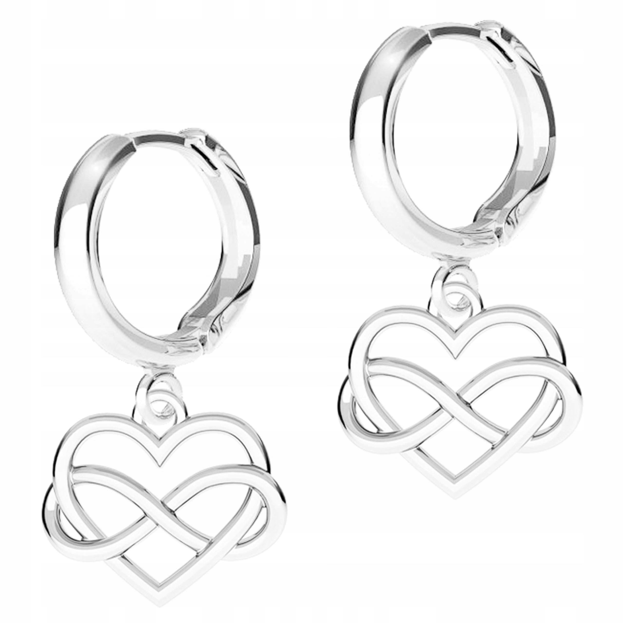 Náušnice Stříbrná Srdce Srdíčka Nekonečno se srdíčkem Stříbro 925
