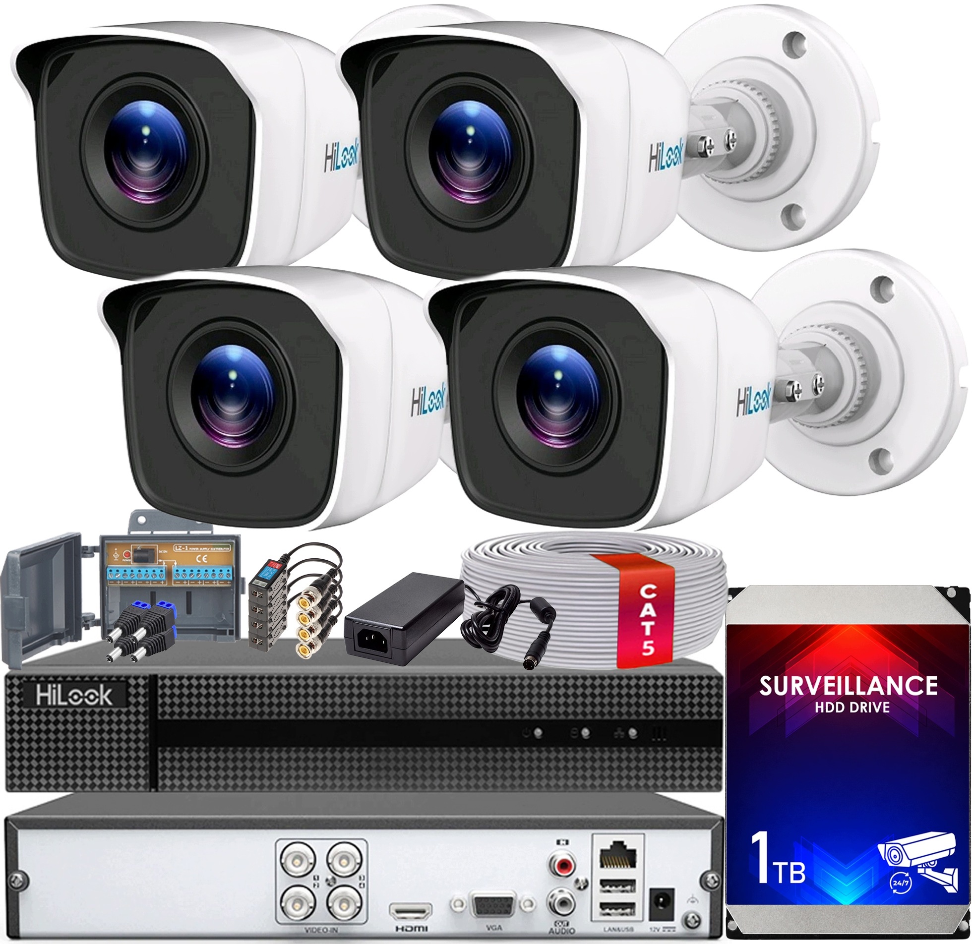 Sada 4 venkovních kamer 2Mpx Den/Noc na šroub Apka Disk THC-B120-PC