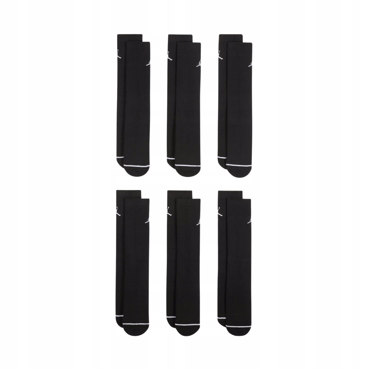 Ponožky Jordan 6 párů Ponožky Pohodlné Sportovní Balení 6 Kusů Černé vel