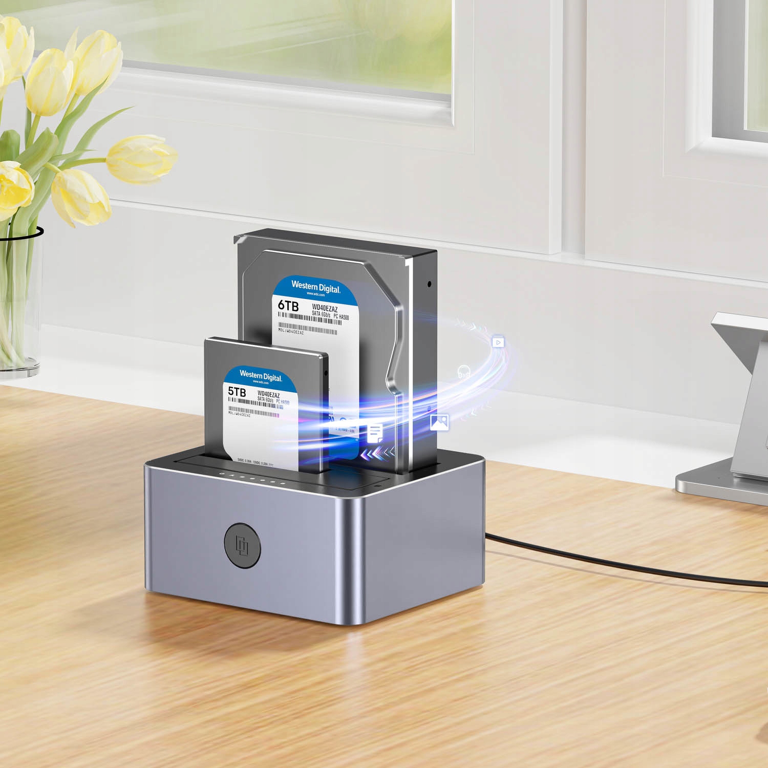 Stacja USB3.1 do SATA6G 2,5"/3,5" z dwiema kieszeniami z funkcją klonowania Format dysków 2,5