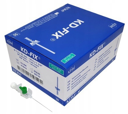 

Kaniula Wenflon Kd-fix 18G 1,3x45mm Zielony 50SZT.