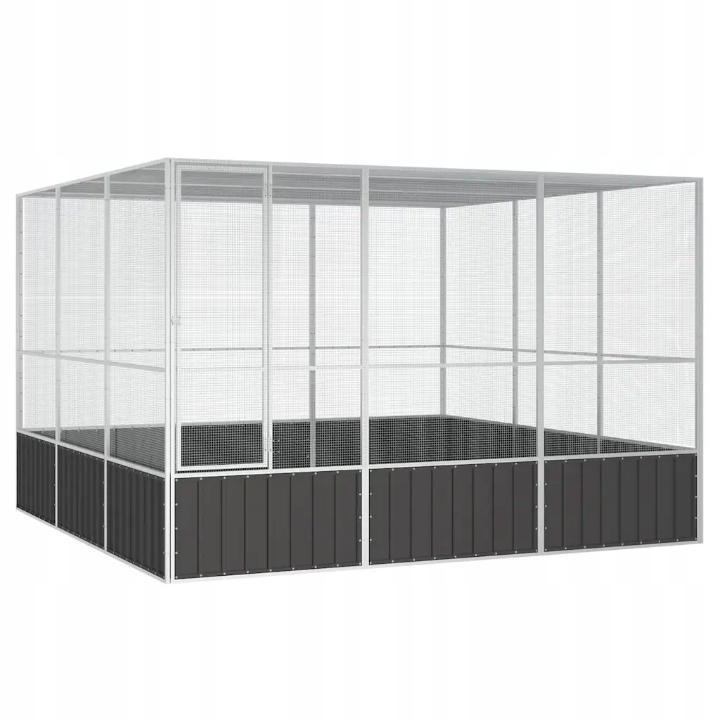 Ptačí klec antracitová 302,5x324,5x211,5 cm pozinkovaná ocel Antracitová 17