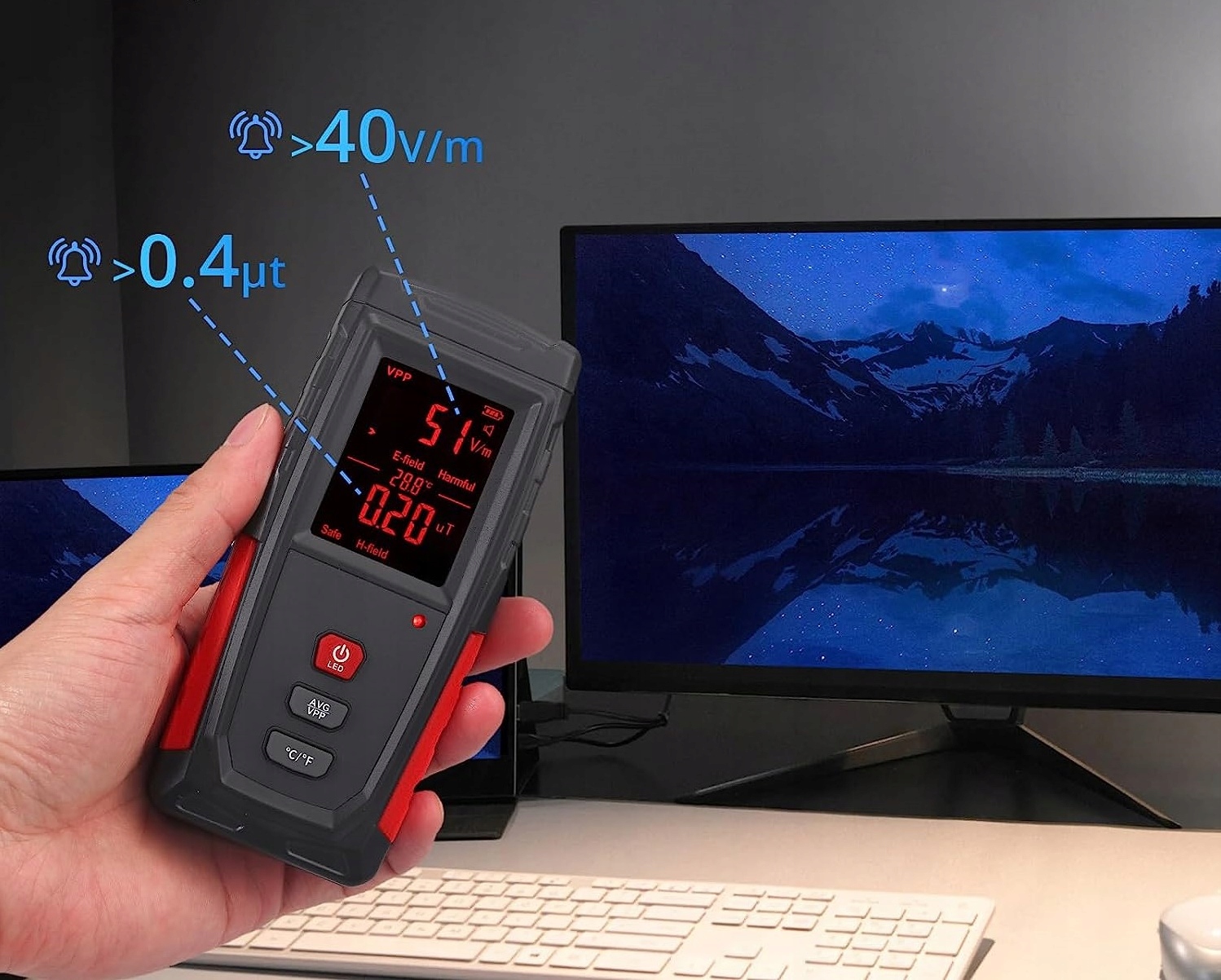 Miernik POLA ELEKTROMAGNETYCZNEGO tester fal 100uT Typ inny
