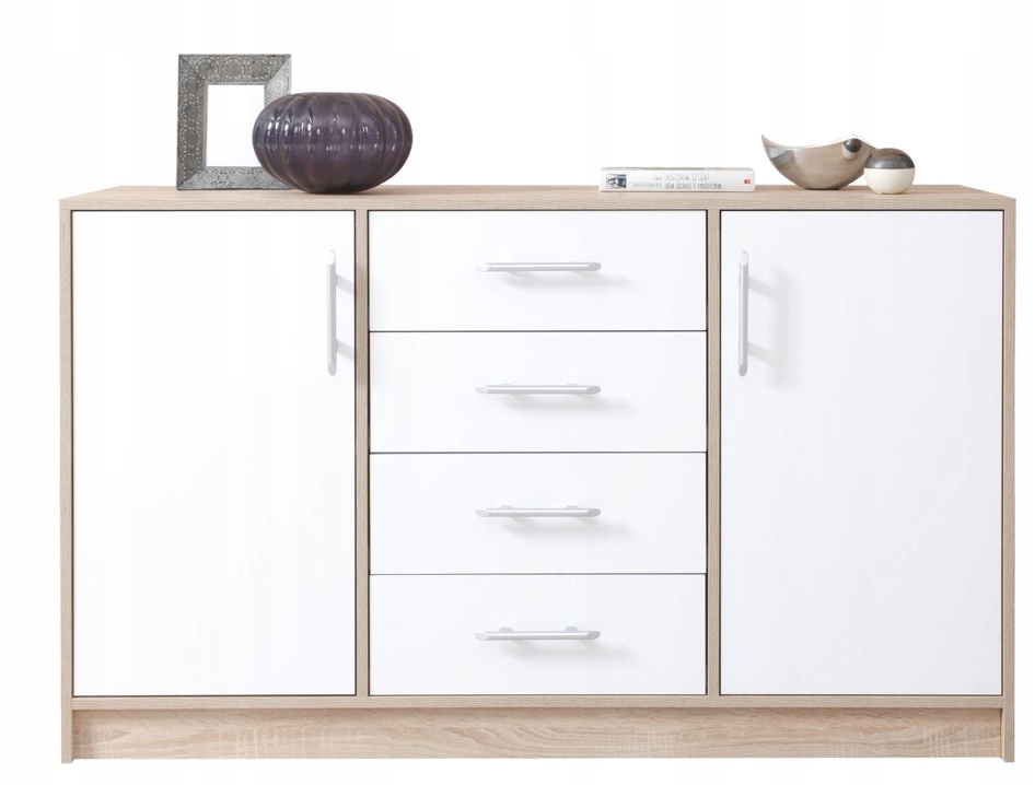 komoda duża biały dąb 4 szuflady meble SMART SRK1