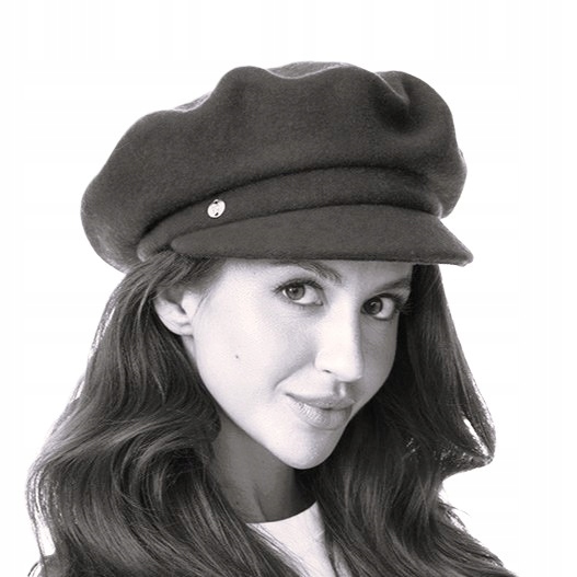 Grafitový vlněný Český baret s kšiltem, dámská bekovka, buřinka Rabionek