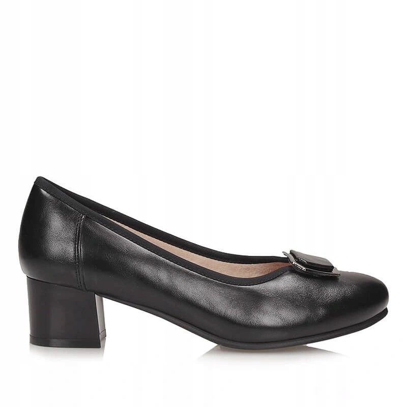 Dámské lodičky Cambell 26-19413BK černé kožené na plochém podpatku