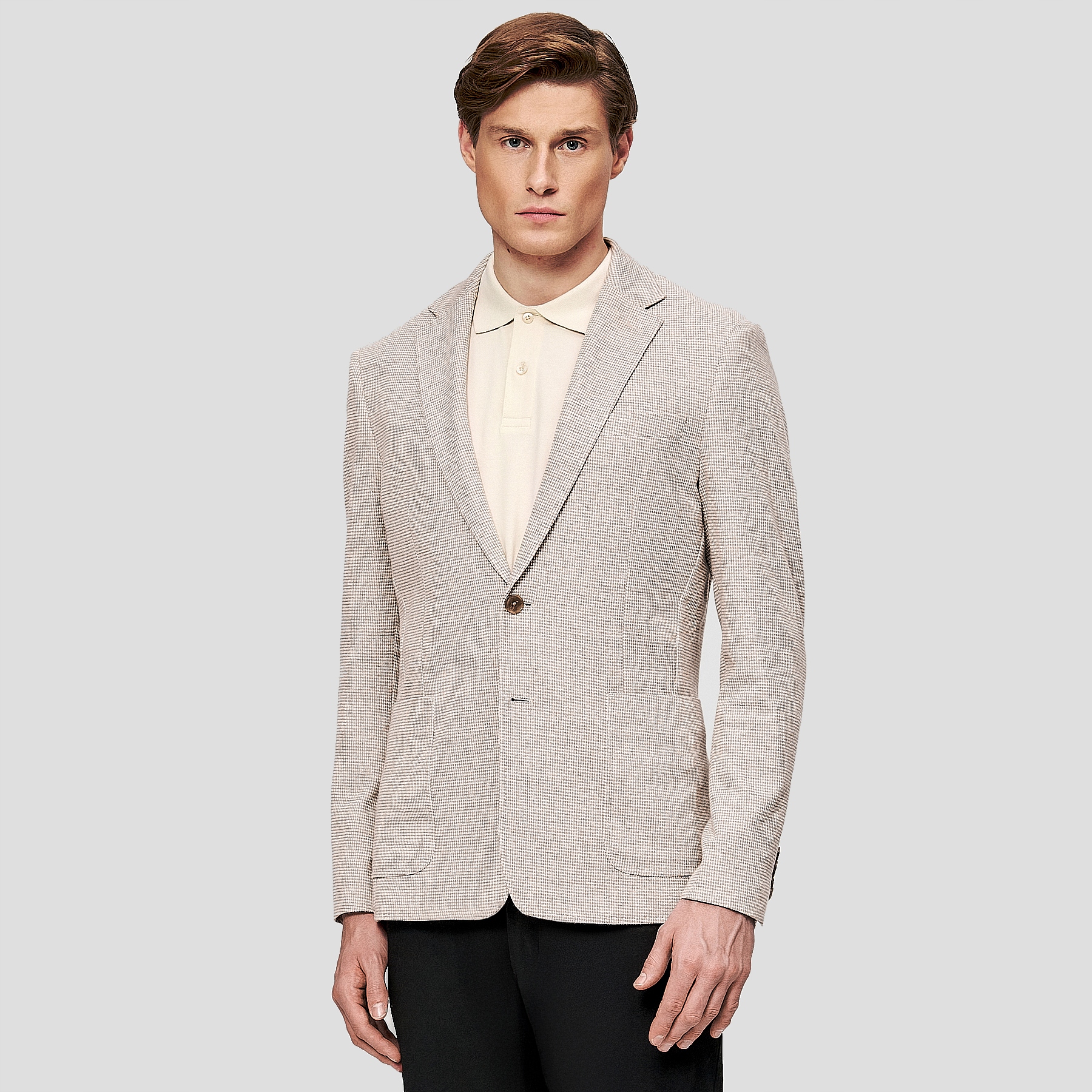 Béžová sako bunda s motivem pepitky Pako Lorente vel