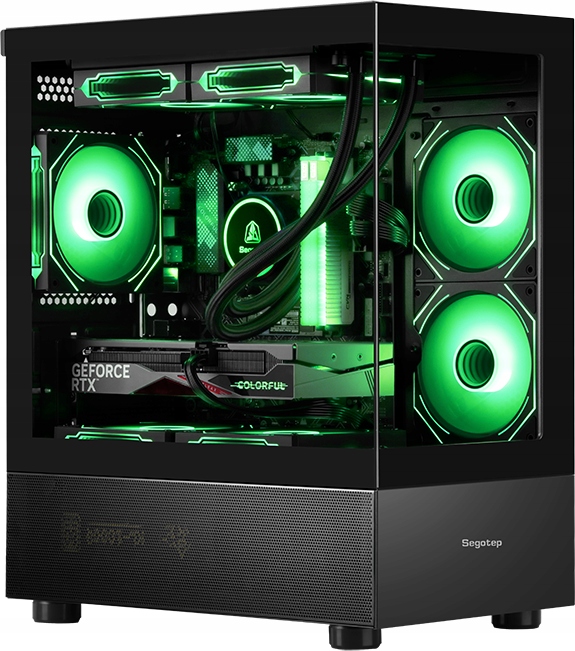 Počítačová Skříň pro akvárium Airflow 2x Sklo 3x Rgb ventilátor mATX Segotep Endura 240