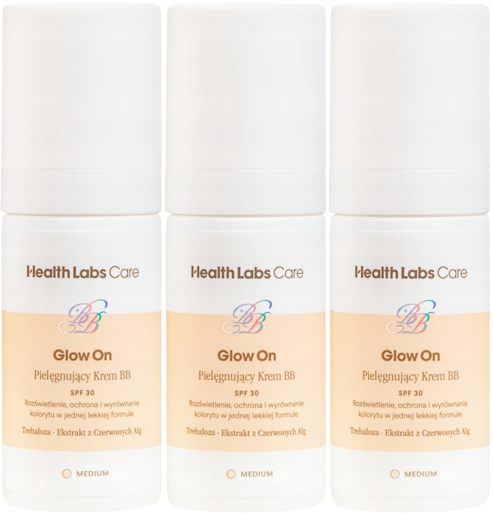 3 x Glow On Pielęgnujący Krem Bb Medium 30 ml, Health Labs