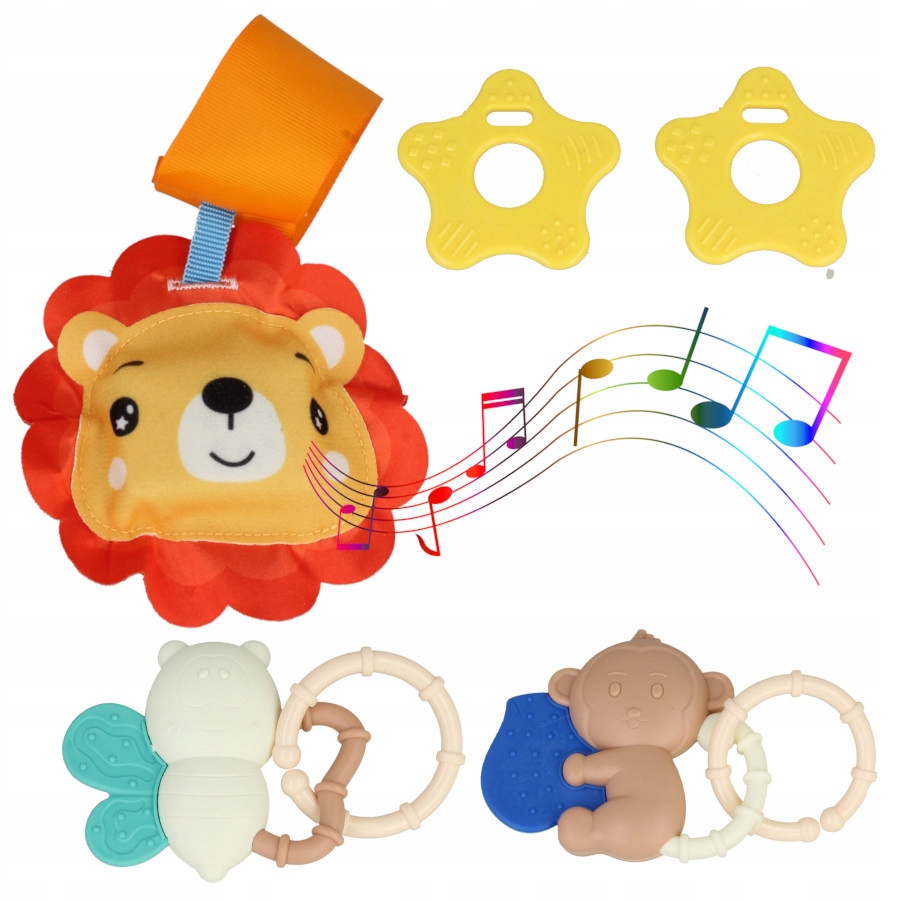 Duża Mata Edukacyjna Gimnastyczna 4w1 Dla Maluszka Tunel Gryzaki Grzechotki Materiał plastik tkanina