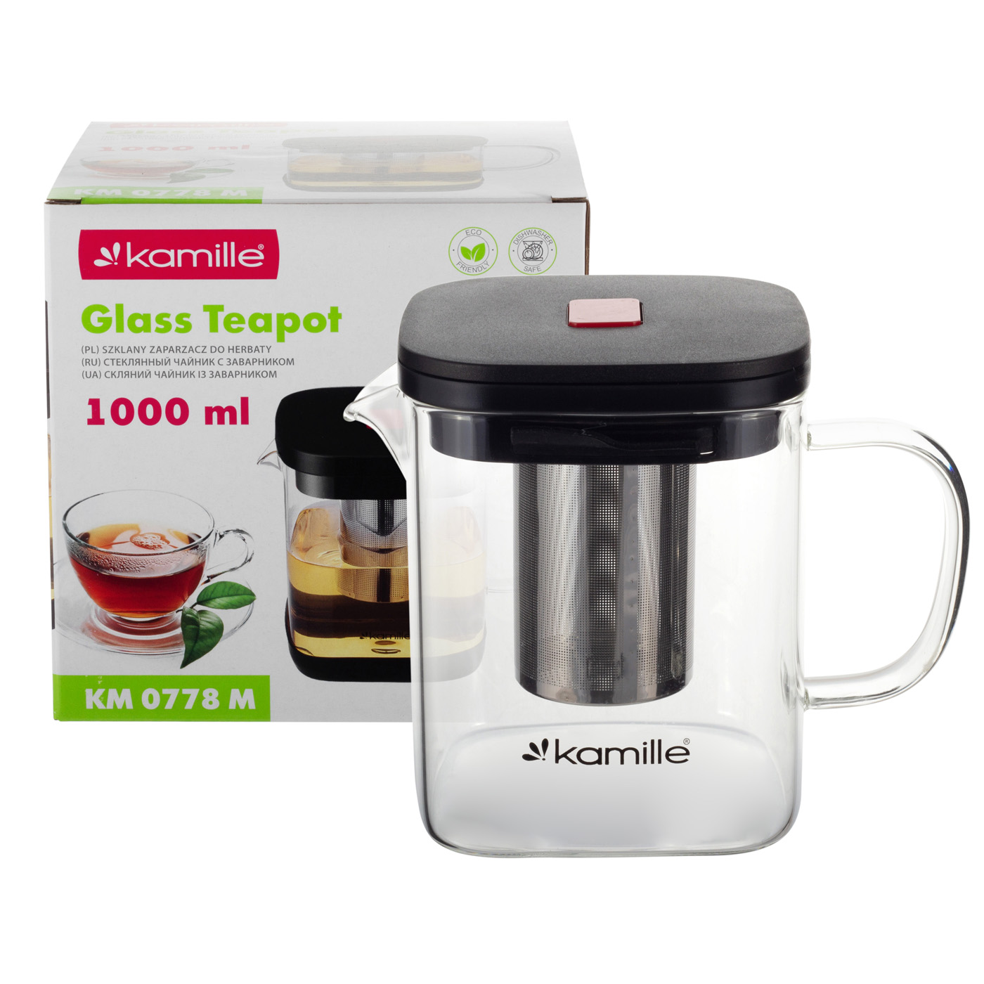 SZKLANY ZAPARZACZ HERBATY ZIÓŁ DZBANEK KAMILLE