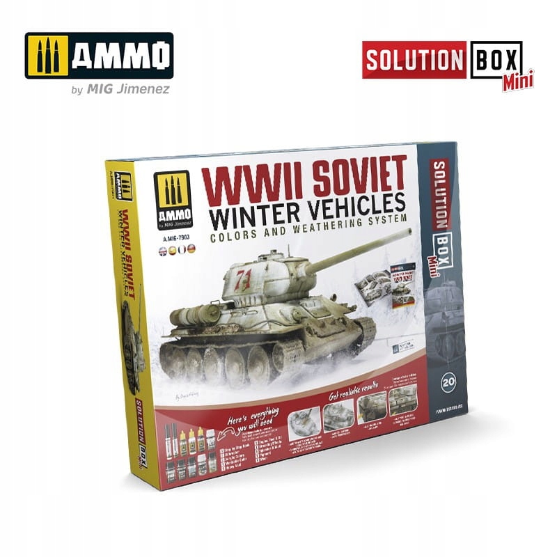 Ammo Mig 7903 Sada chemie Wwii Sovětská zimní vozidla Barvy & Vlivy počasí