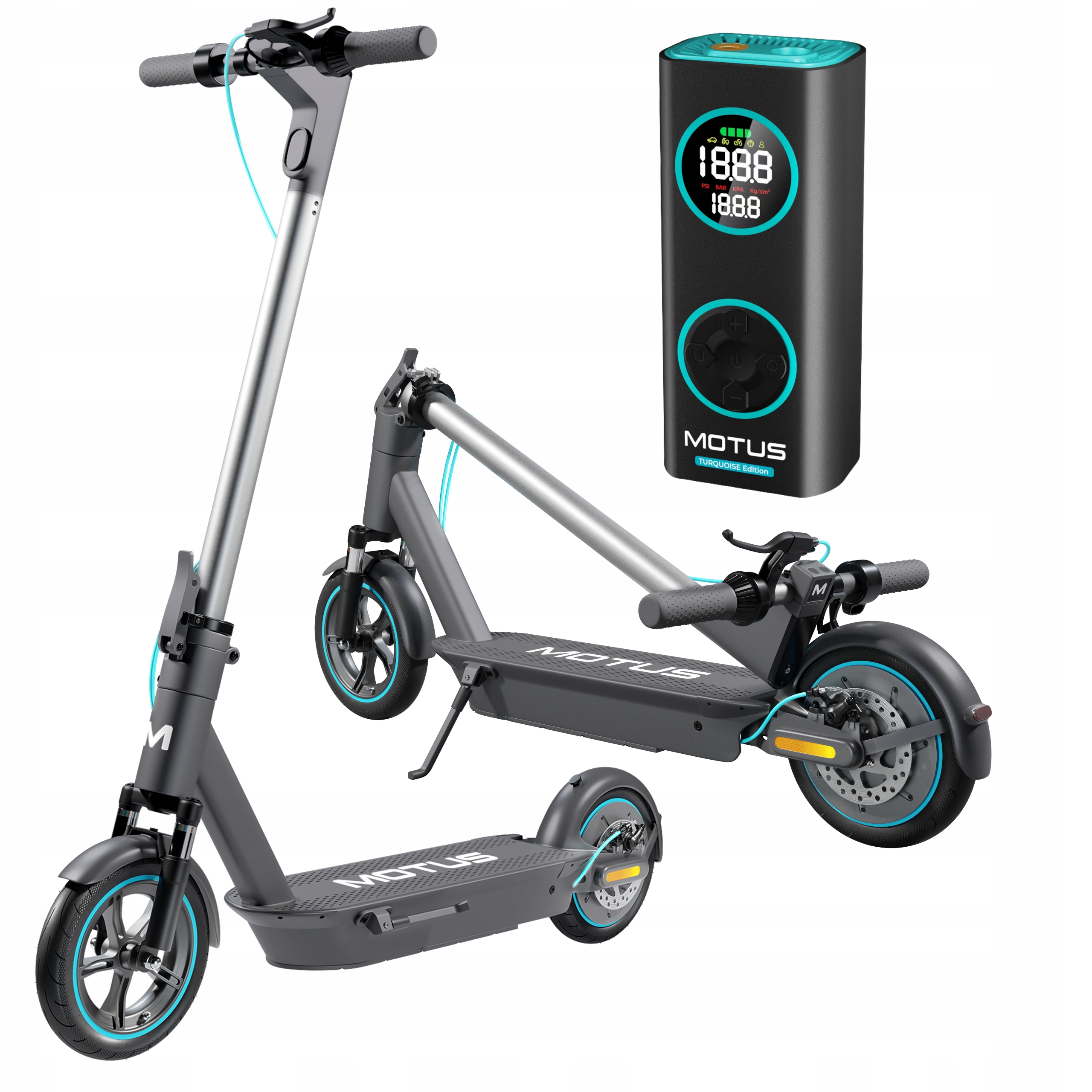 Koloběžka Motus Scooty 10 Plus dojezd 60 km Výkon 800 W odpružení| Pumpa