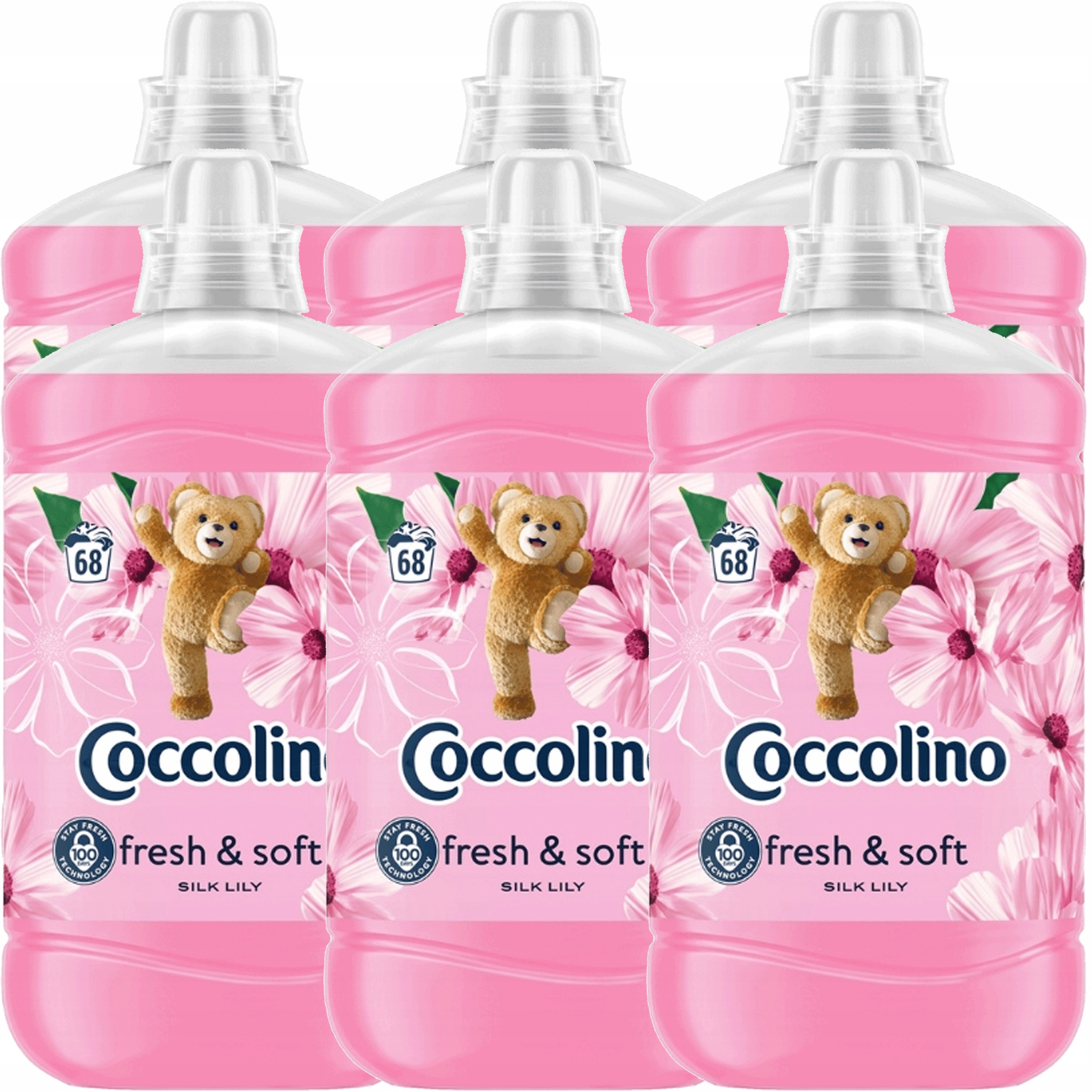 Levně Coccolino Fresh&Soft Silk Lily tekutá aviváž 1,7L 68 praní x6