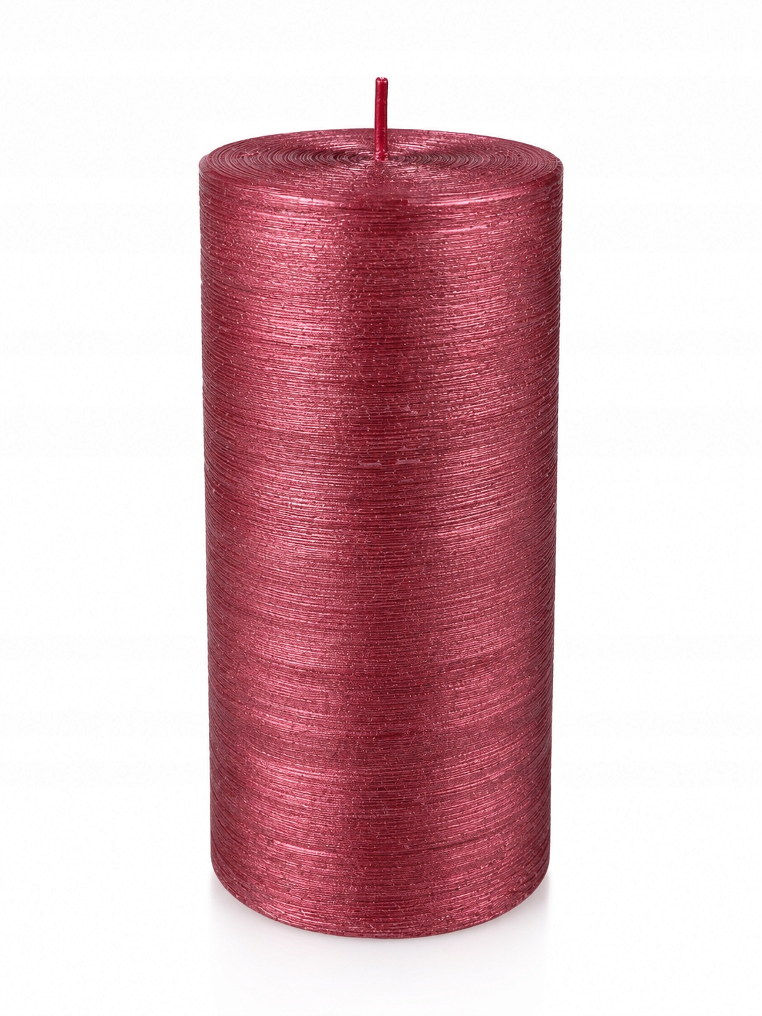 Świeca ozdobna walec – różowa metaliczna,15 cm, Ø6,5 cm, 440g