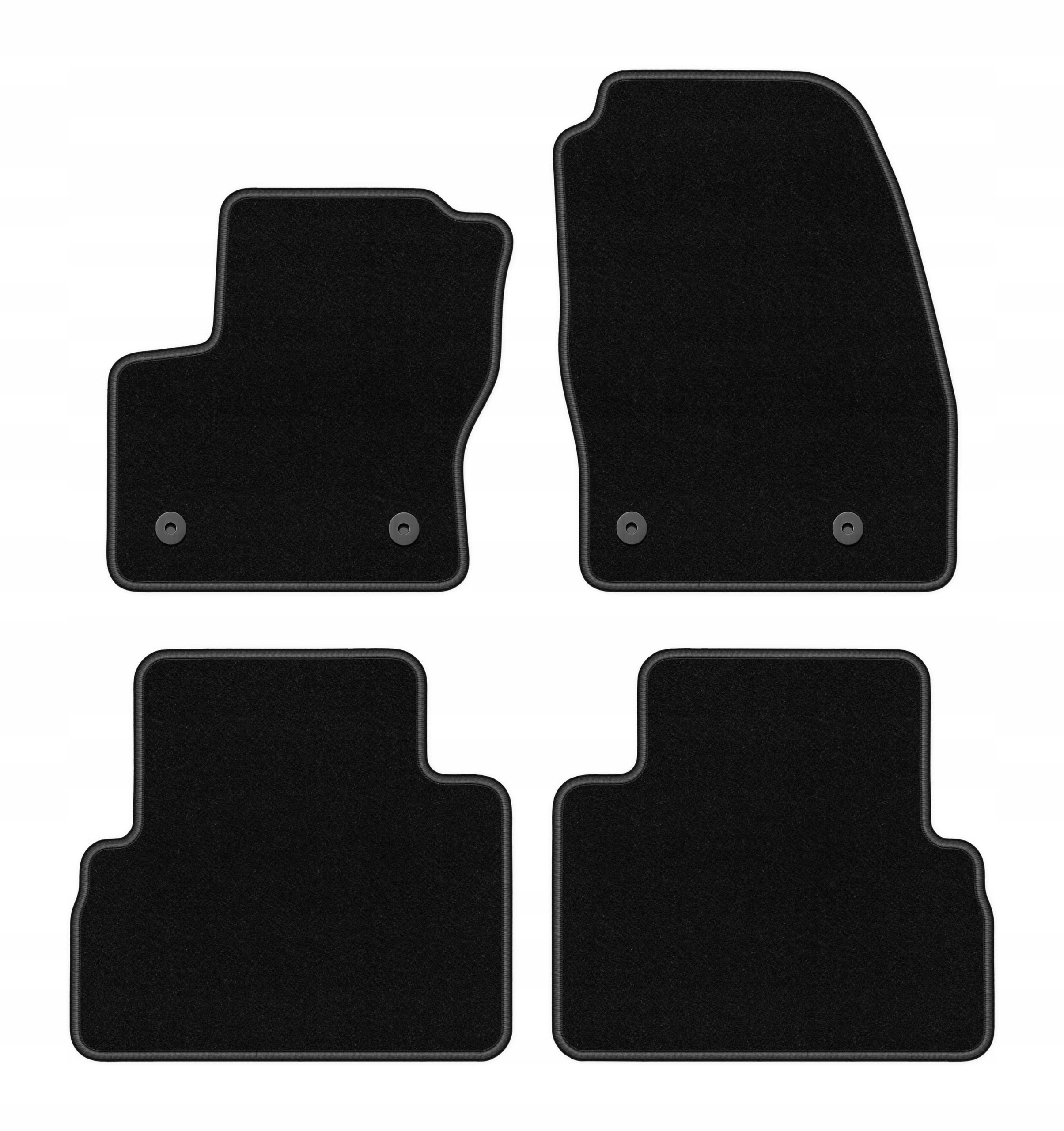 Dywaniki welurowe do Ford C-max MK2 2015-2019 komplet Basic czarne 4 szt.