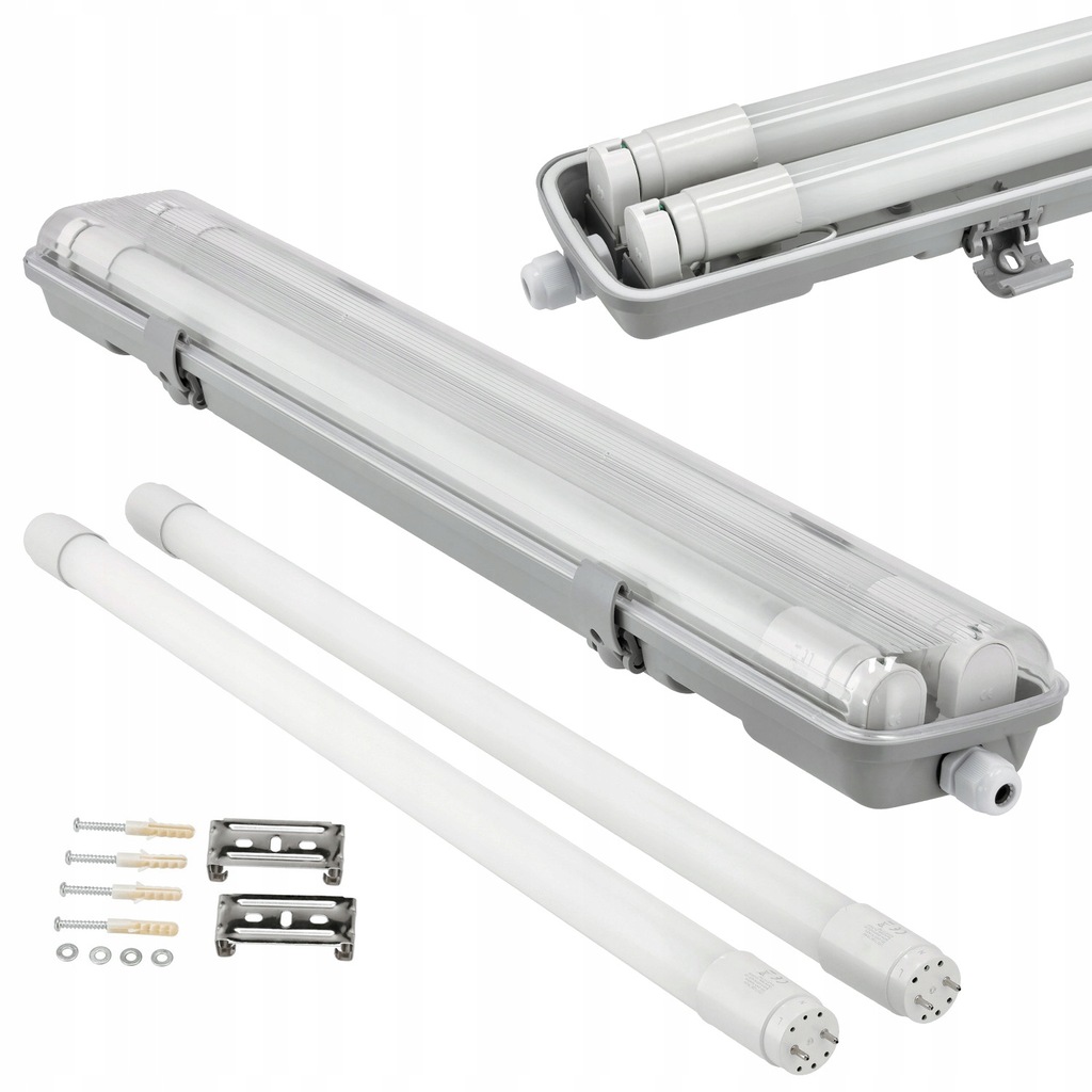 Hermetická Pracovná lampa 60 cm 2x Led žiarivky 6000K 10 kusov