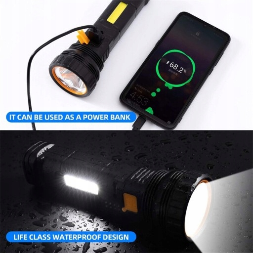 High Power Led Flashlights USB/Solar Rechargeable Marka Inna
