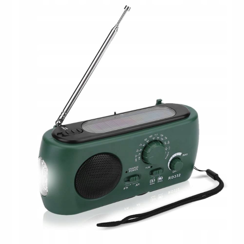 Přenosné Rádio Am/fm Solární Nouzová Svítilna Napájení Budík Usb