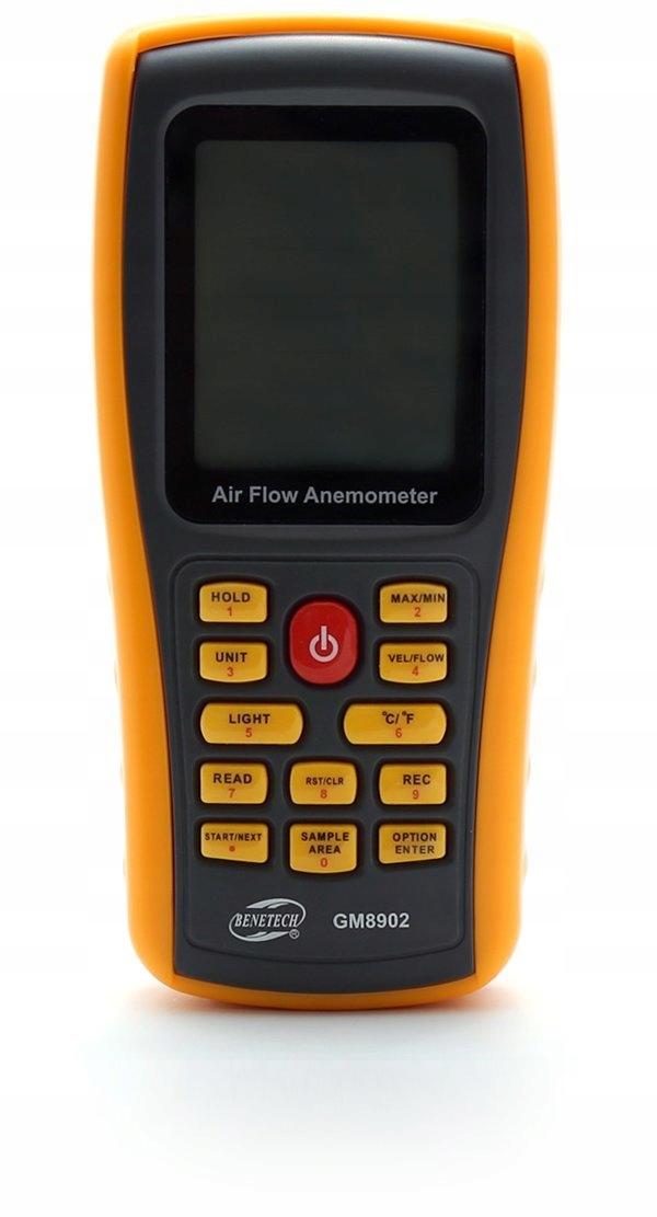 ANEMOMETR WIATROMIERZ POMIAR PRĘDKOŚCI POWIETRZA MIERNIK WIATRU TEMPERATURY Jednostki pomiaru prędkości powietrza ft/min ft/s km/h m/s mph węzły (kn)