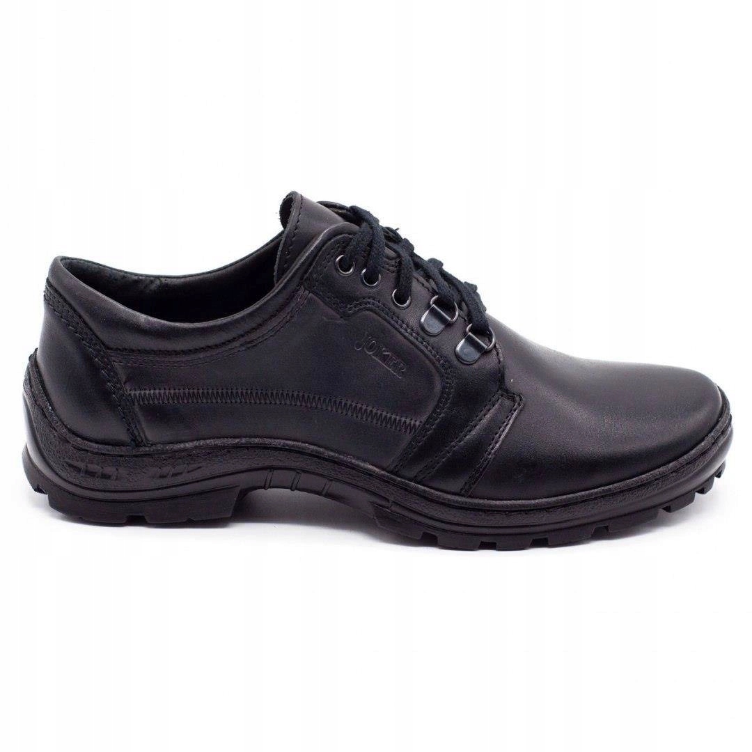 Pánské boty z přírodní trekové kůže 192 černé se zavazováním 40