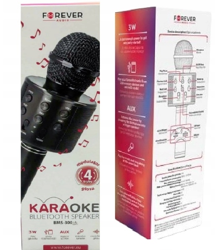 Forever Audio Mikrofon karaoke czarny EAN (GTIN) 5900495948304