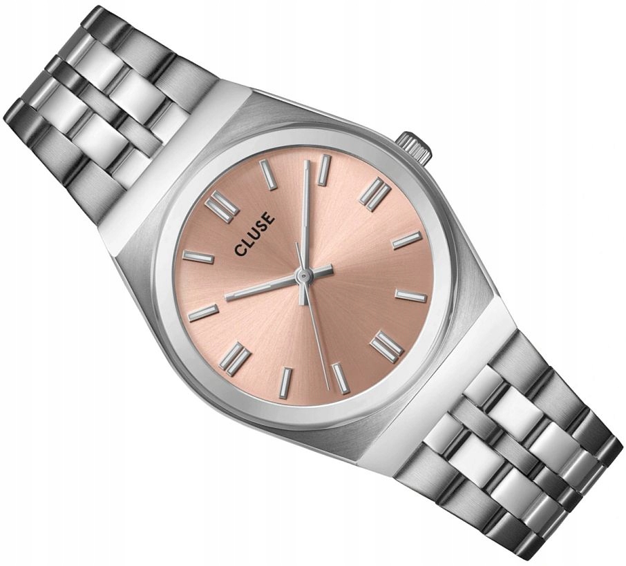 Elegantní Dámské Hodinky Cluse CW35101 Retro 70's Stříbrné/růžové Ø33 mm Box