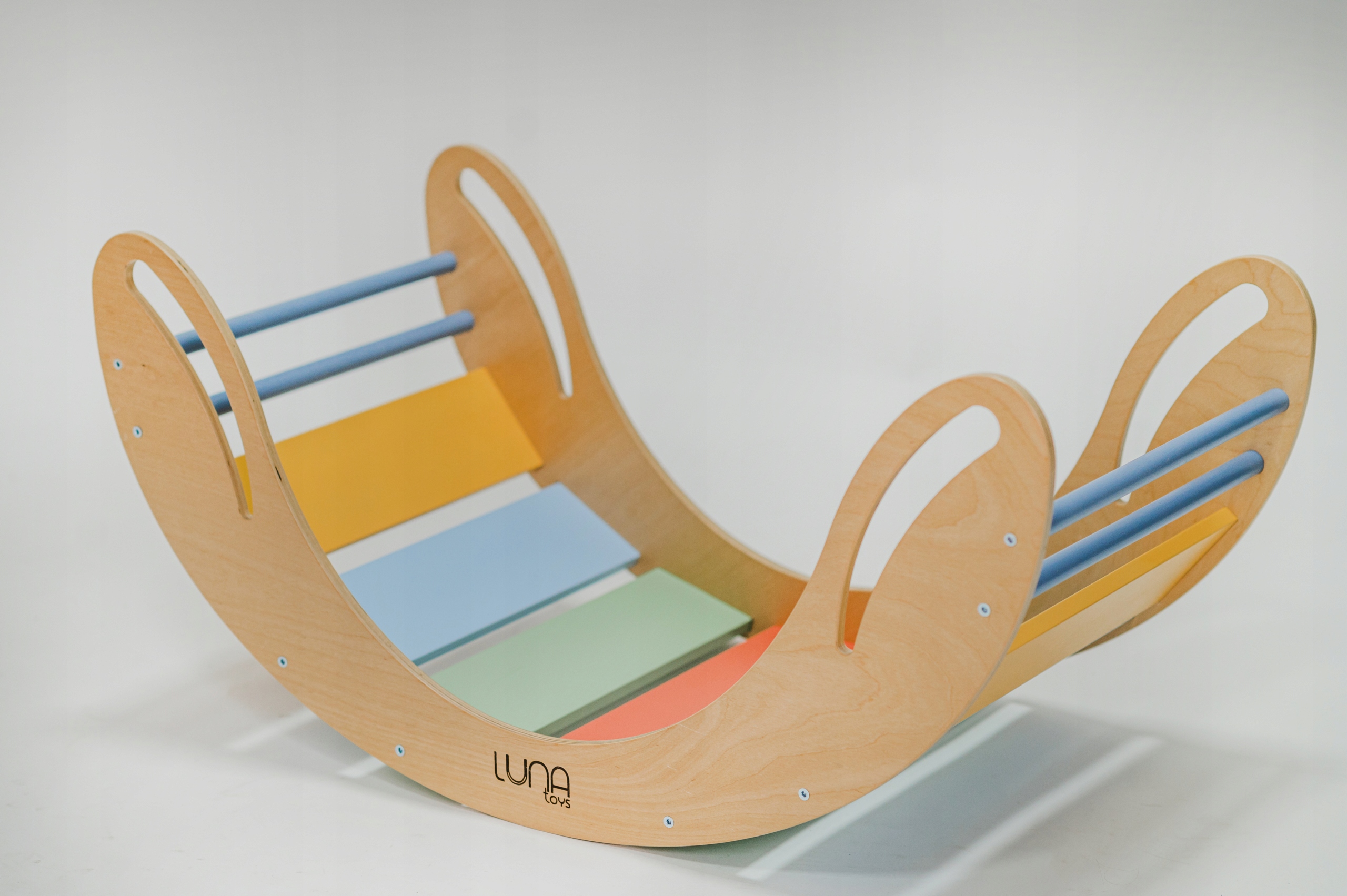 Bujak drewniany Smile niebiesko-kolorowy