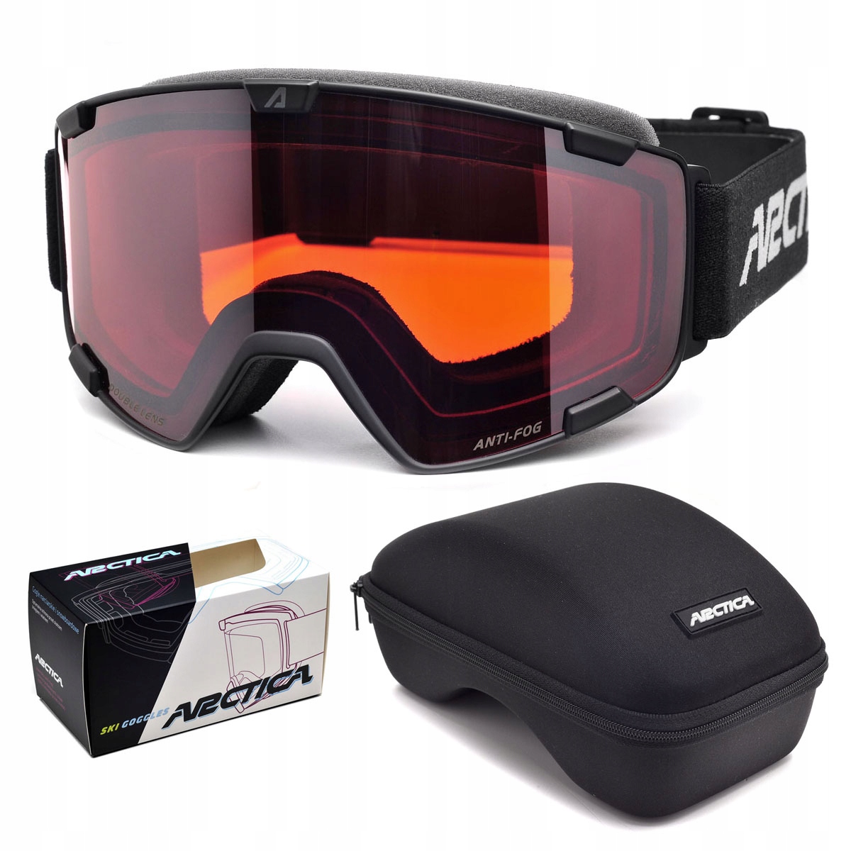 Arctica G-107 Lyžařské Brýle S Dvojitým Sklem Uv 400, Nezamlžující Se Pouzdro