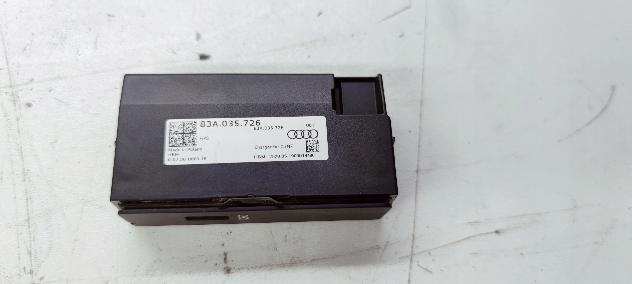 ADAPTER, STECKER PORT USB LADOWARKI AUDI Q3 F3 83A035726
