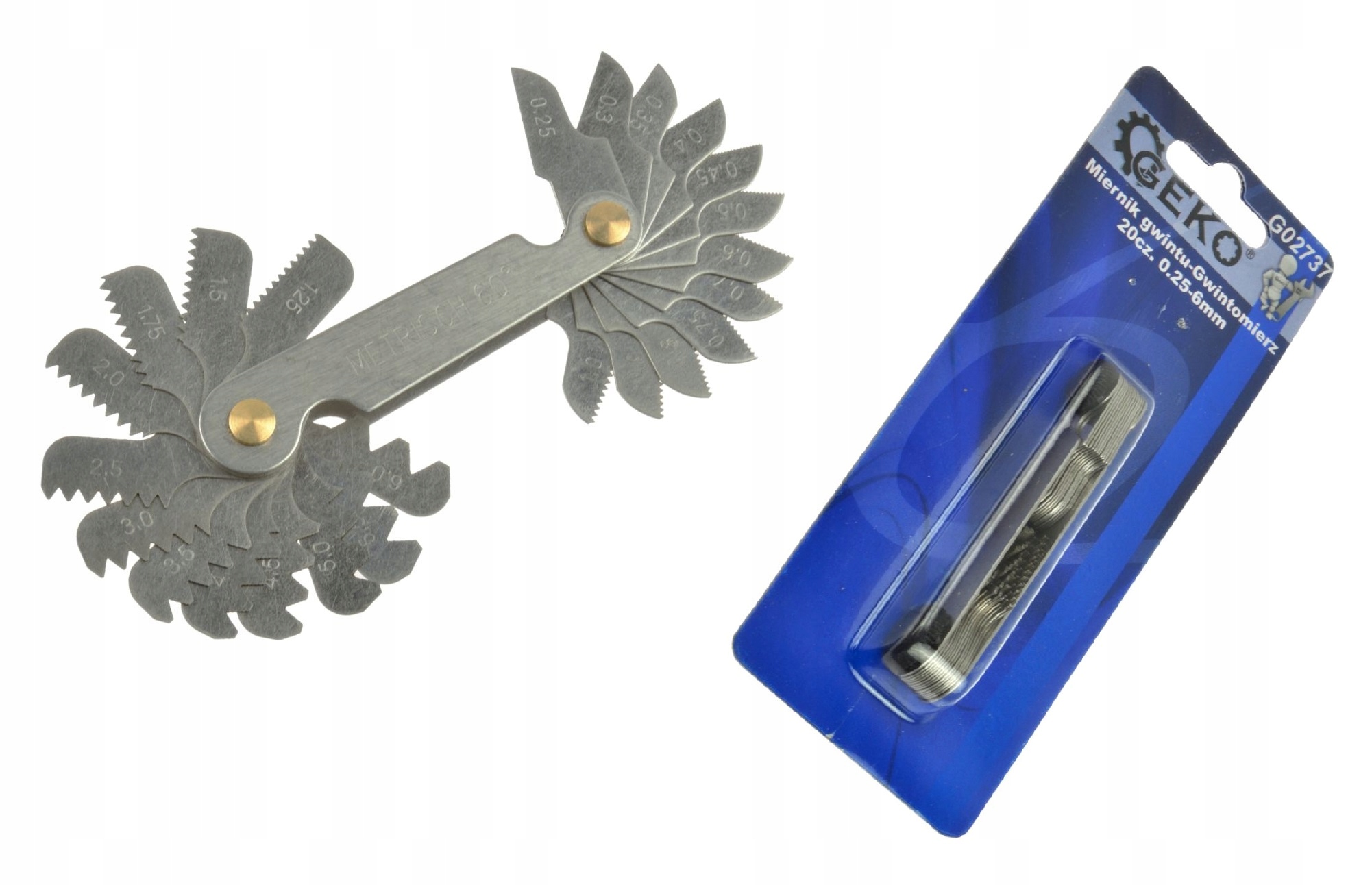 Miernik gwintu- Gwintomierz 24cz.   M0.25-6mm     G02737 — 7