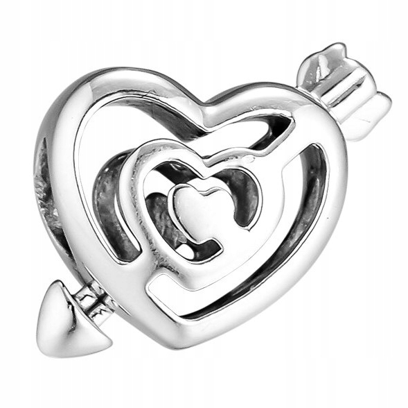 Charms Serce Miłość Love strzała srebro 925