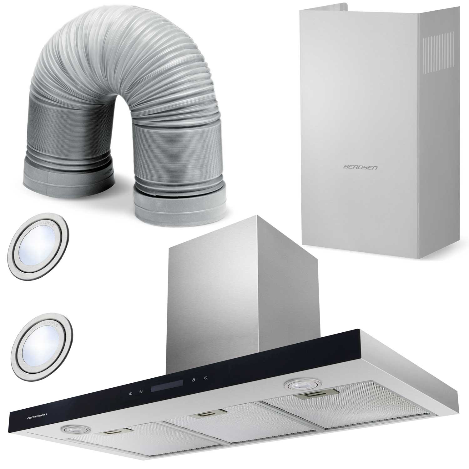 Kuchyňská digestoř 90 cm Inox Berdsen BE-90S