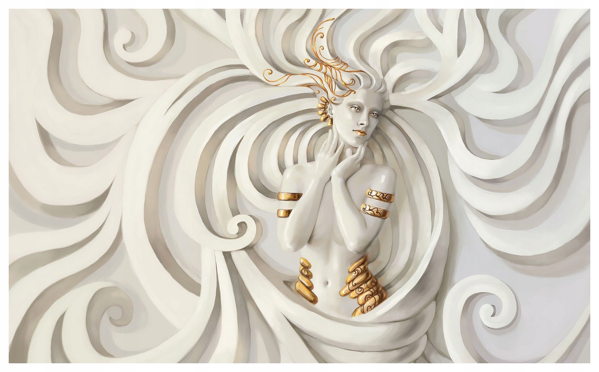 Vliesová fototapeta Zlatá žena Abstrakce Elegance 368x254 lepidlo