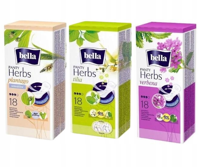

Pakiet Wkładki Bella Herbs babka, werbena, lipa