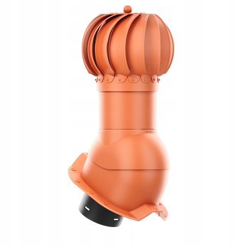 Větrací komín Otočný kulový fi125 Trapez T35 Cihlový 8004