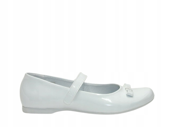 Balerinki 6493 Biały Lakier Kornecki R.33