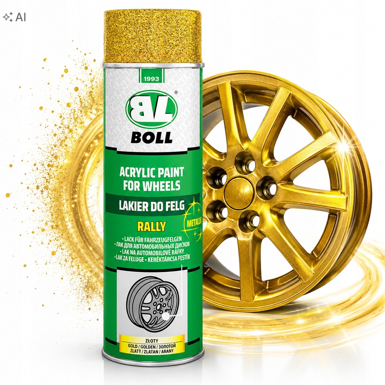 Lakier Do Felg Złoty Metallic Boll Rally Spray 500 ML