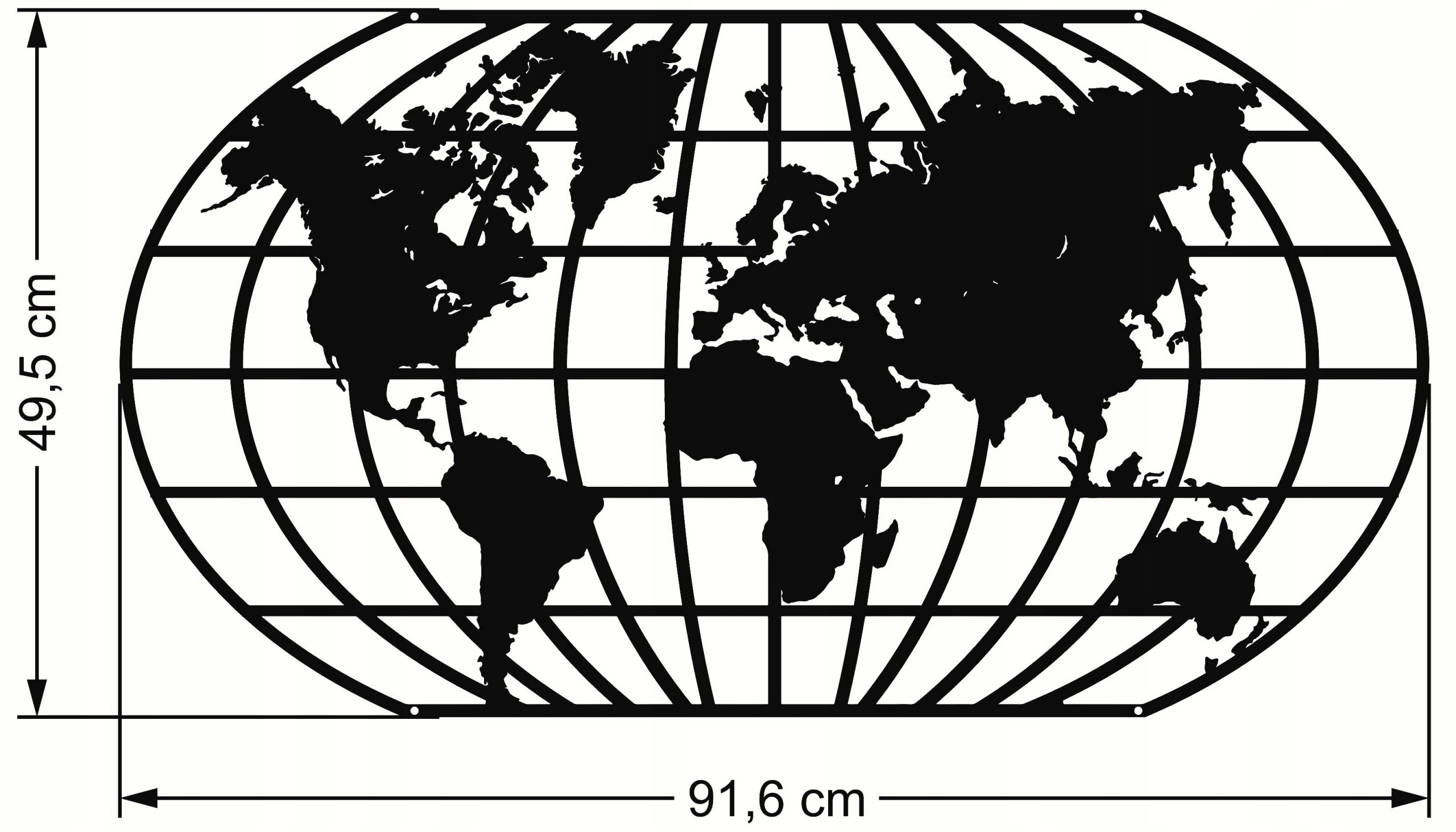 Tablica NA MAGNESY Z PODRÓŻY METALOWA magnetyczna Mapa Świata PRODUCENT Marka bez marki