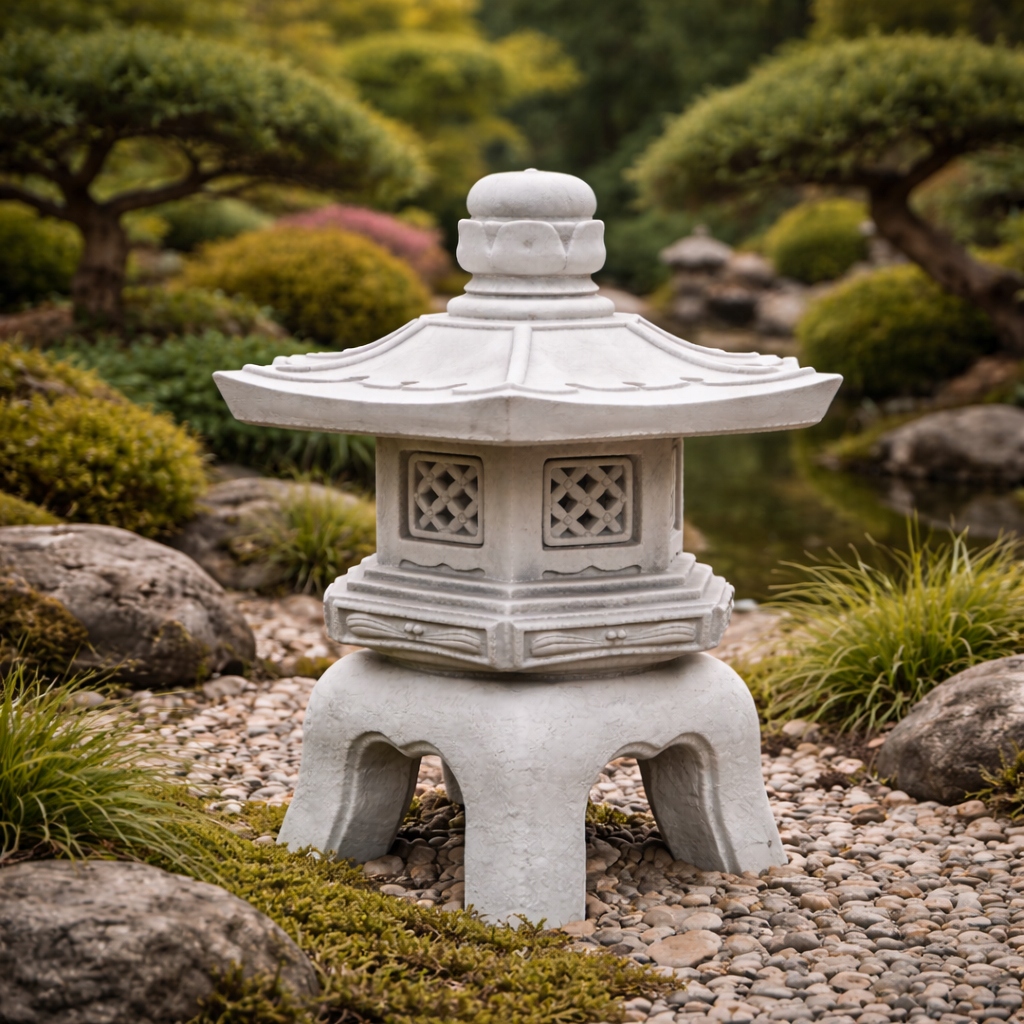 Japonská lampa Záhradná pagoda „Kiyomizu-dera ozdoba z betónu – orientálna