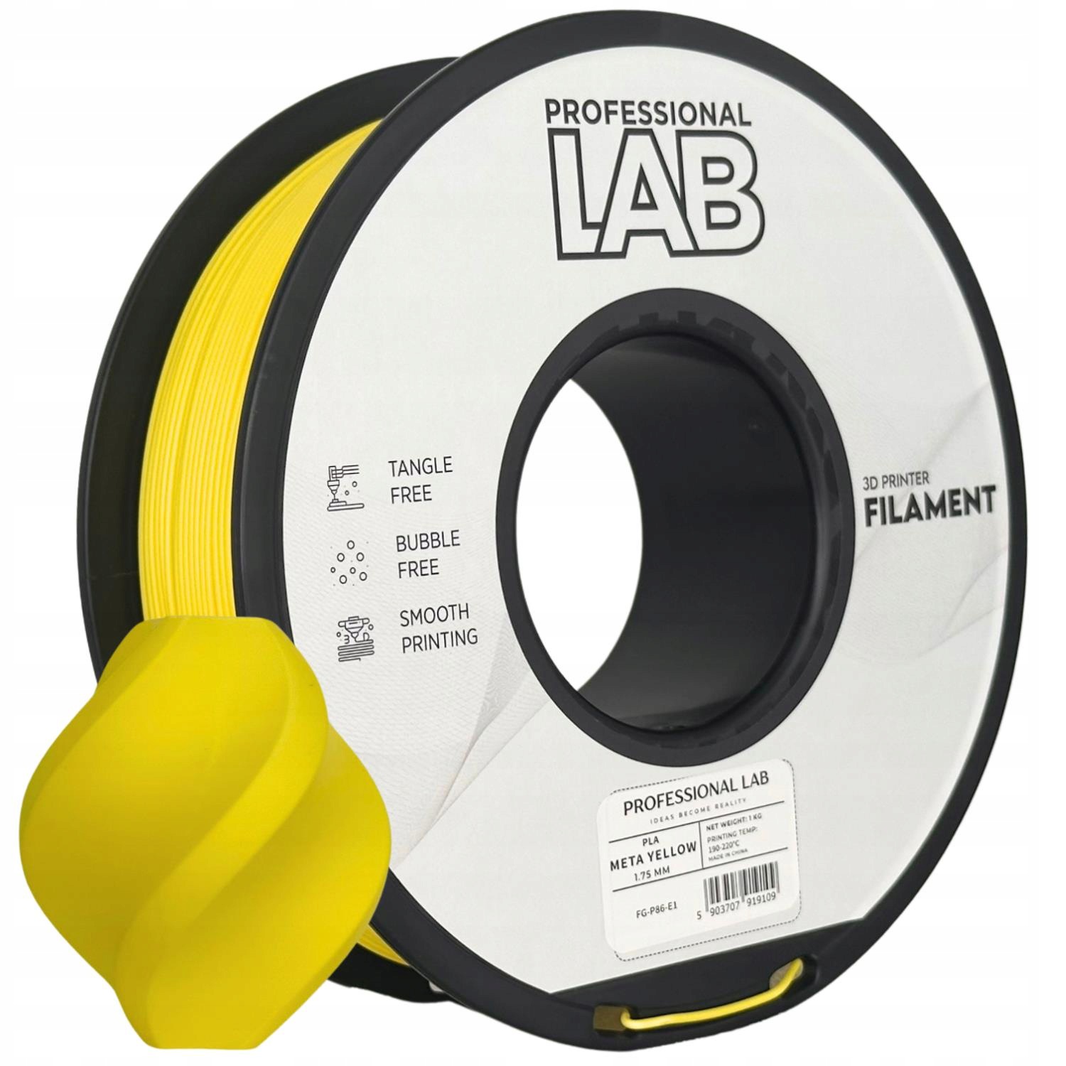 Filament Pla Meta 1,75mm 1kg żółty neonowy Meta Yellow Prof Lab